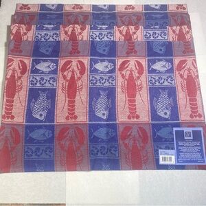 Windham Weavers Seafood Placemats Set Of 4  Lobsters Fish Shrimp.Size 13 x 9”